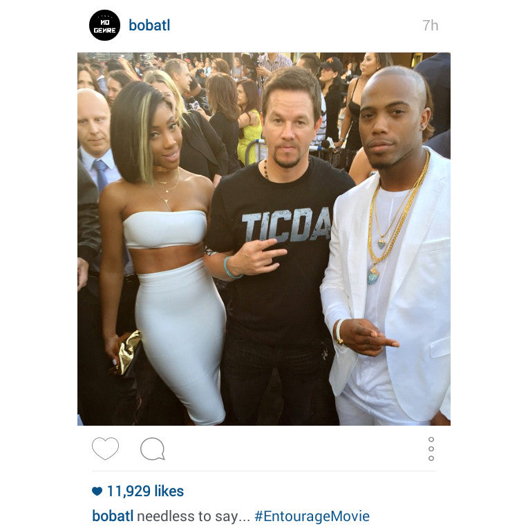 B.o.B wearing custom 14k Yellow Gold Aqua Aura Spirit Quartz Pendants