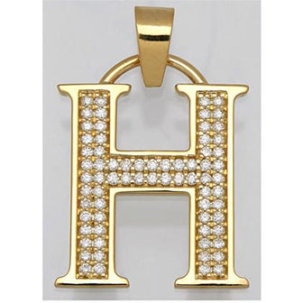 Custom 18k H Pendant featuring Diamonds