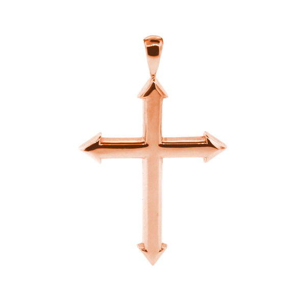 14k Rose Gold Cross Pendant Archer - Mander Jewelry