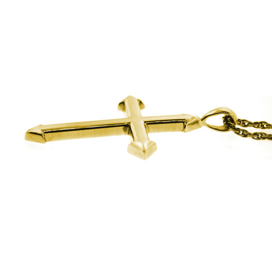 14k Yellow Gold Cross Pendant Archer - Mander Jewelry