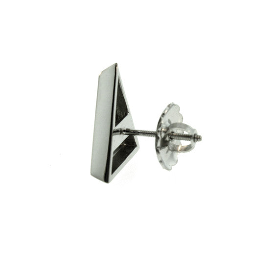 18k White Gold Diamond Earrings Large Tres Puntos - Mander Jewelry