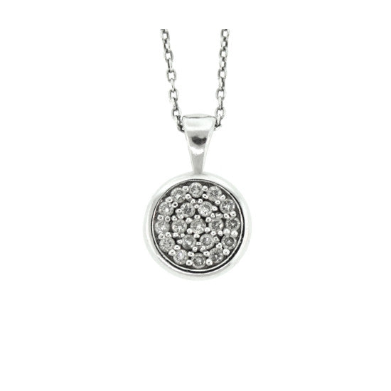 18k White Gold Diamond Pendant Redondo - Mander Jewelry