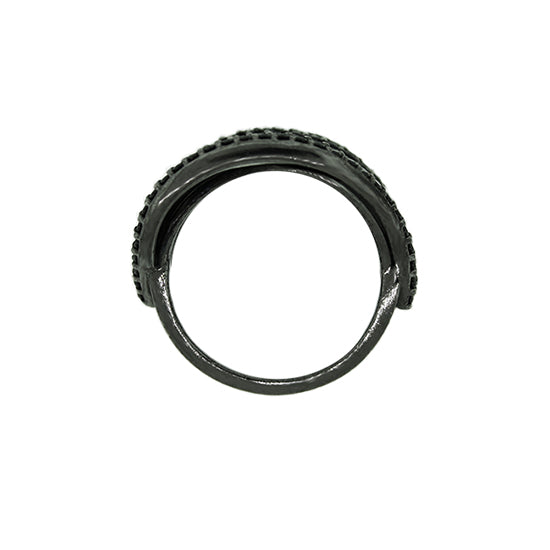 Blackened 18k Gold Black Diamond Ring Atlantic - Mander Jewelry