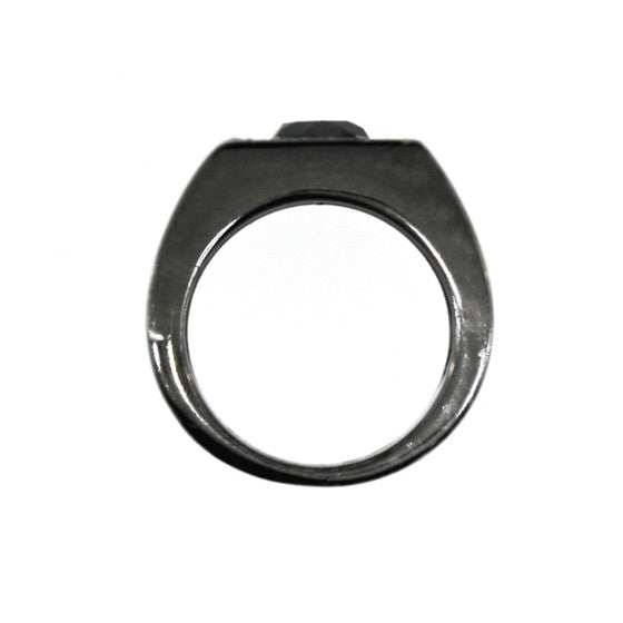 Blackened 18k Gold Black Diamond and Pink Diamond Jefe Ring - Mander Jewelry