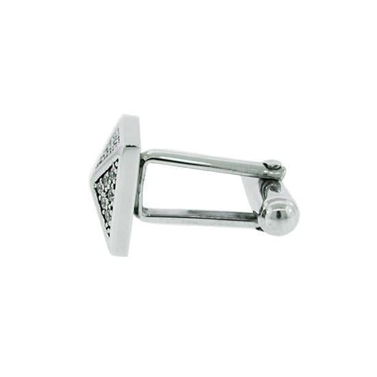 18k White Gold Diamond Cufflinks St Marks - Mander Jewelry