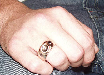 Custom 18k Black Star Sapphire Ring Black Diamonds