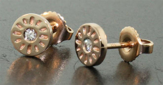18k Rose Gold Timeless Earrings Diamonds