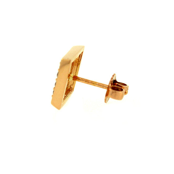 18k Rose Gold Black Diamond Earrings Cuadrado - Mander Jewelry