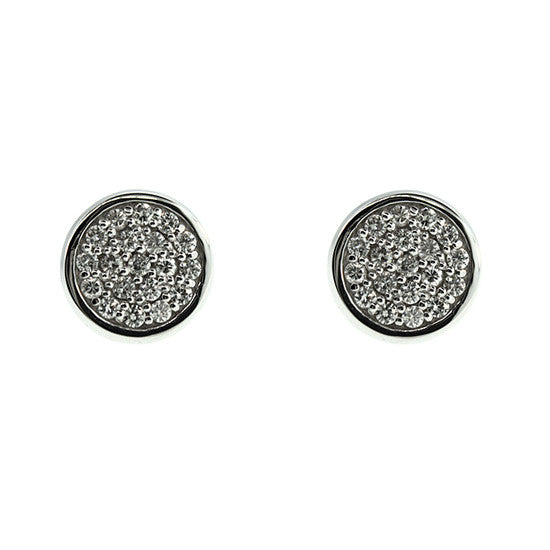 18k White Gold Diamond Earrings Redondo - Mander Jewelry