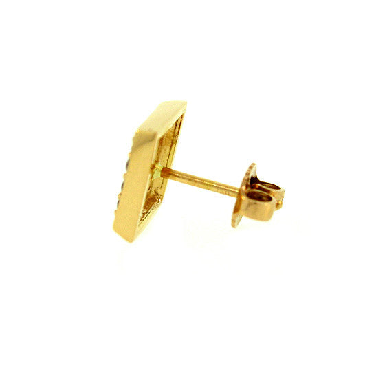 18k Yellow Gold Black Diamond Earrings Cuadrado - Mander Jewelry