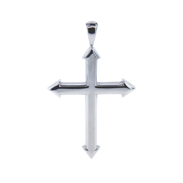14k White Gold Cross Pendant Archer for Men - Mander Jewelry
