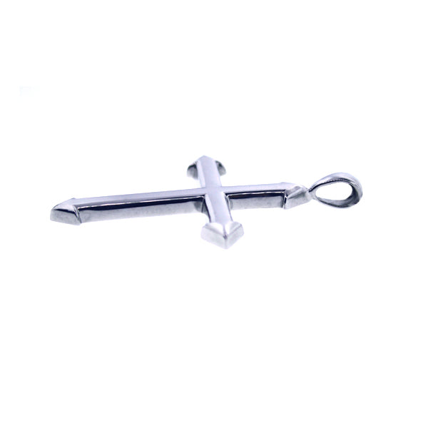 14k White Gold Cross Pendant Archer for Men - Mander Jewelry