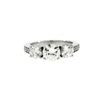 18k White Gold White Sapphire Ring Hamptons - Mander Jewelry
