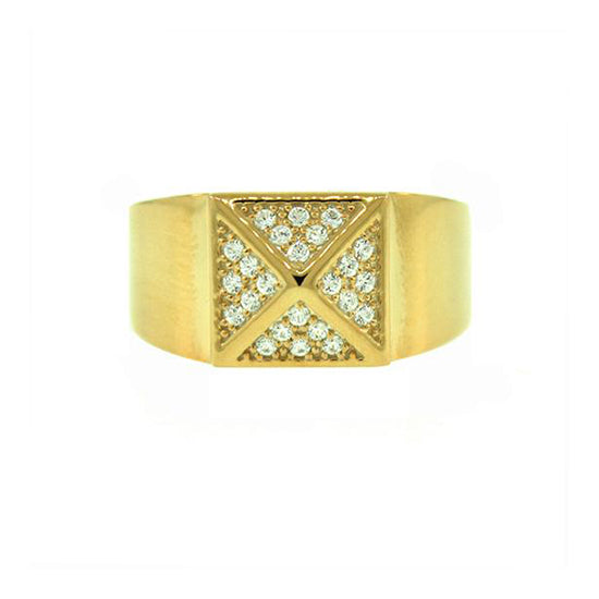 18k Yellow Gold Diamond Ring St Marks for Men - Mander Jewelry