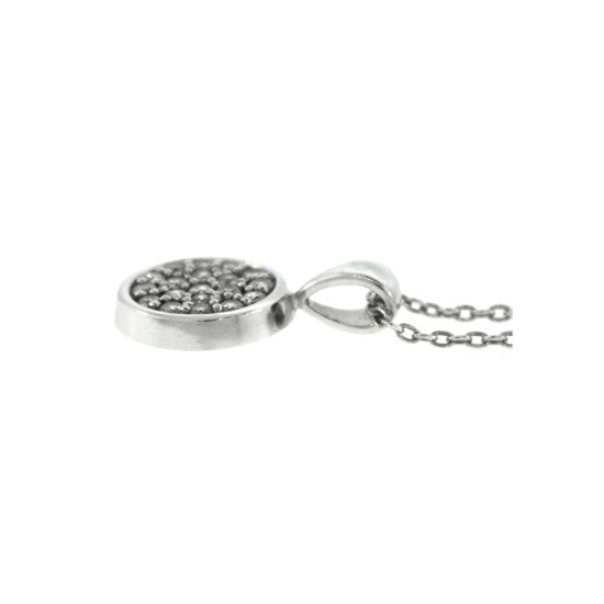18k White Gold Diamond Pendant Redondo - Mander Jewelry