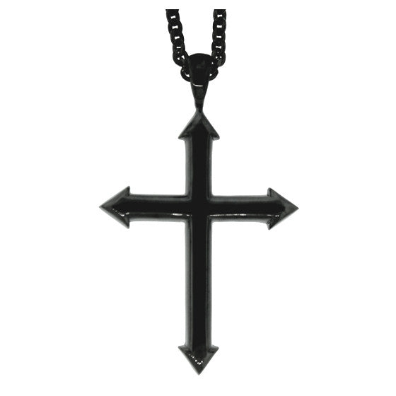 Blackened Silver Cross Pendant Archer for Men - Mander Jewelry