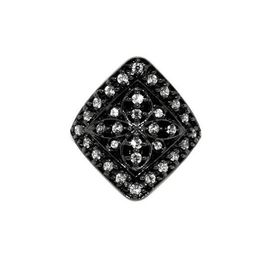 Blackened 18k Gold Midtown Ring Colorless Diamonds - Mander Jewelry