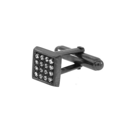 Blackened 18k White Gold Diamond Cufflinks Cuadrado - Mander Jewelry