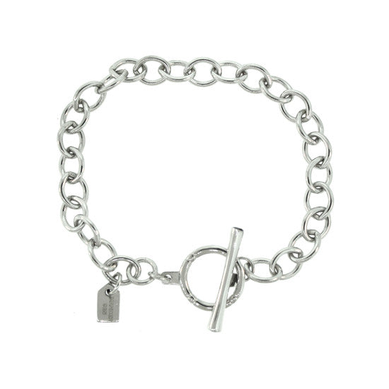 Silver Cable Chain Bracelet Black Diamonds - Mander Jewelry