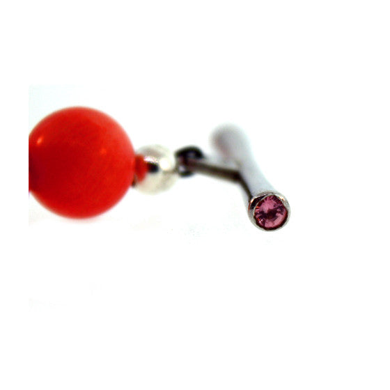 Coral Rose Quartz 8mm Spirit Bead Necklace Silver Pink Sapphire - Mander Jewelry