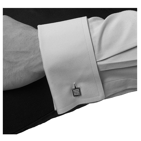Blackened Silver Ruby Cufflinks Cuadrado - Mander Jewelry