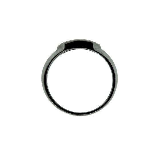 Blackened 18k White Gold Lafayette Ring Diamonds - Mander Jewelry