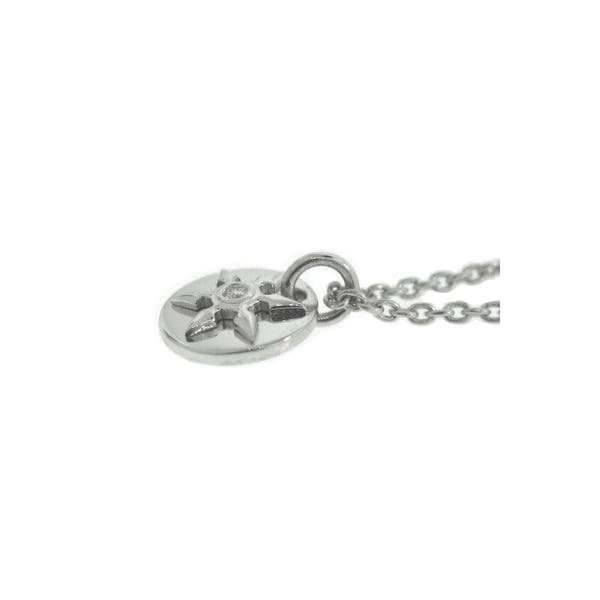 14k White Gold Diamond Pendant Necklace Ninja Star - Mander Jewelry