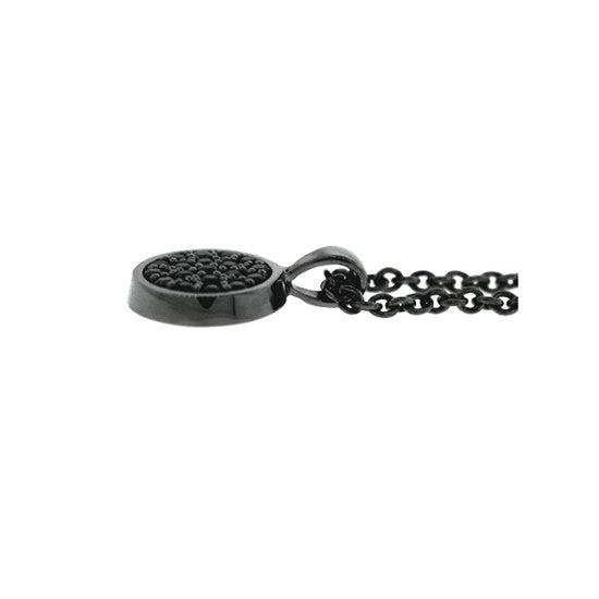Blackened 18k White Gold Black Diamond Pendant Redondo - Mander Jewelry
