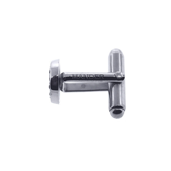 18k White Gold Emerald Cufflinks Redondo - Mander Jewelry