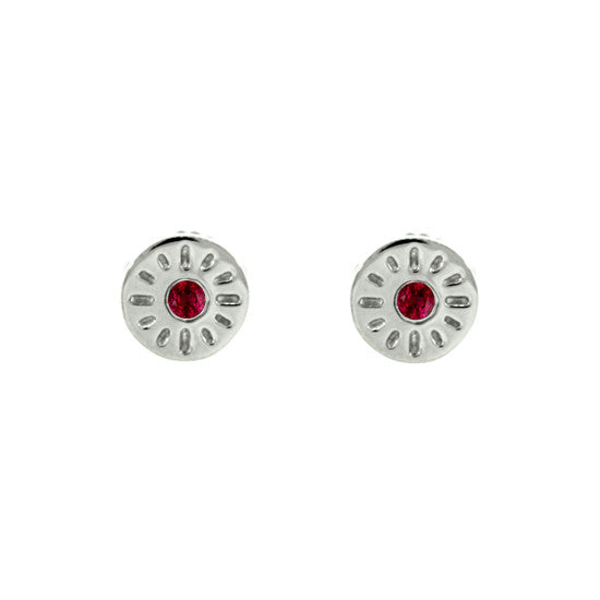 18k White Gold Ruby Earrings Timeless - Mander Jewelry