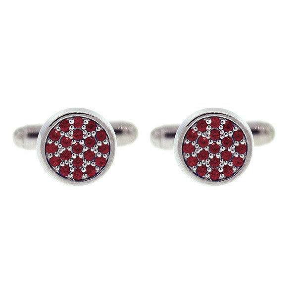 18k White Gold Ruby Cufflinks Redondo - Mander Jewelry