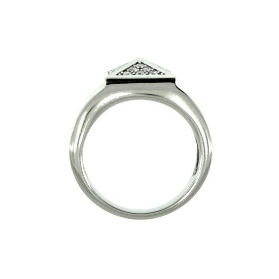 18k White Gold Diamond Ring St Marks for Men - Mander Jewelry