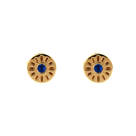 18k Rose Gold Blue Sapphire Earrings Timeless - Mander Jewelry