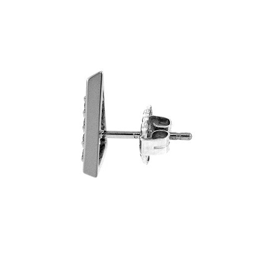 Silver Tres Puntos Earrings Ruby - Mander Jewelry