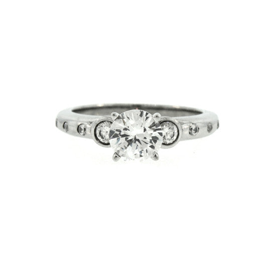 18k White Gold White Sapphire Ring Violeta - Mander Jewelry
