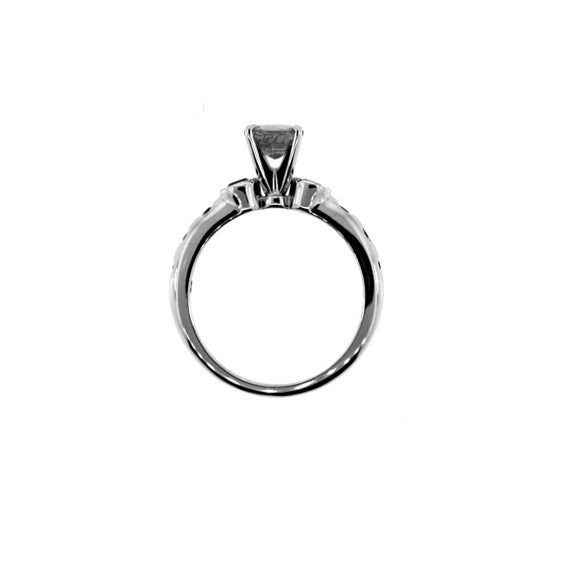 18k White Gold Blue Sapphire and Black Diamond Ring Violeta - Mander Jewelry