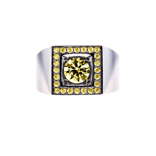 18k White Gold Yellow Sapphire Ring Jefe - Mander Jewelry