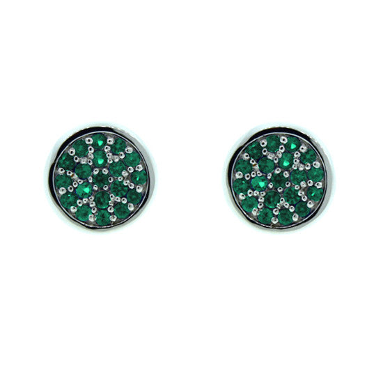 18k White Gold Emerald Earrings Redondo - Mander Jewelry