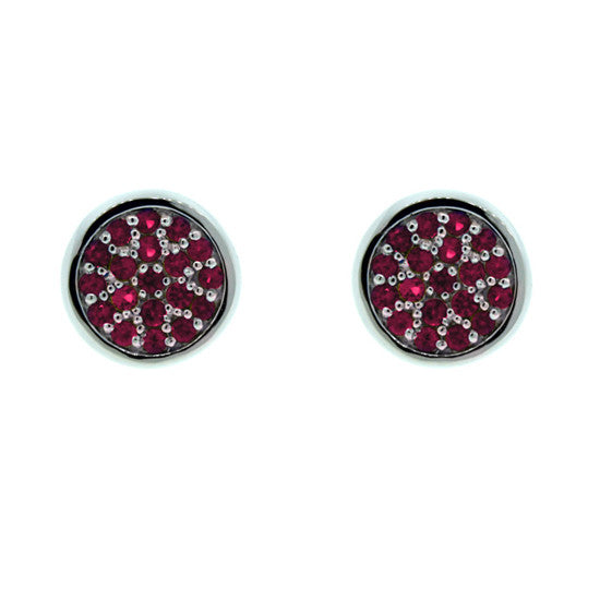 18k White Gold Ruby Earrings Redondo - Mander Jewelry