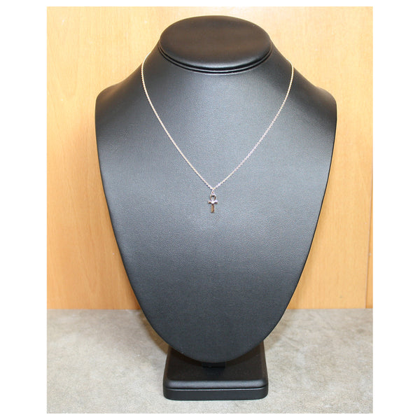 14k Rose Gold Ankh Diamond Pendant and Chain Necklace for Women - Mander Jewelry